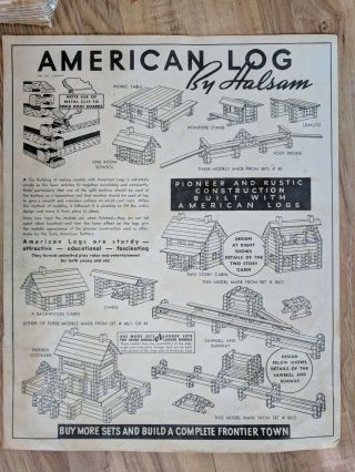 Vintage Hal - Sam American Logs With Instructions 4