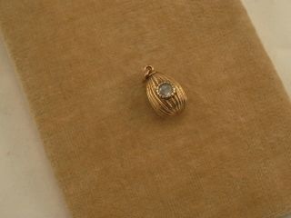 Antique Russian 14k 56 Gold Diamond Easter Egg Pendant