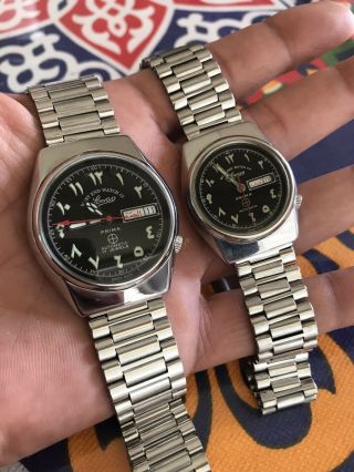 Vintage West End Arabic His & Hers Set Of 2 Arabic Day/date Automatic 36 & 30 Mm