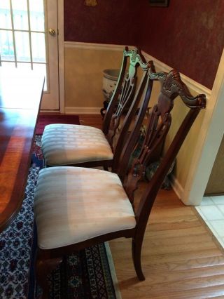 Antique dining room with 2 extender leaves,  set 8 chairs and table protector top 8