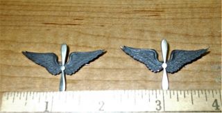 Us Army Air Service Officers Collar Insignia Pair Wwi Air Corps Pins