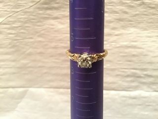 14k Yellow Gold And Platinum Two Tone Antique Diamond Ring.  50 Carat 2