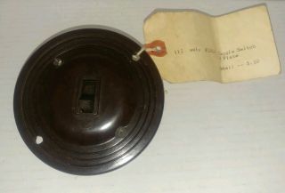 Nos Vintage Westinghouse Round Light Toggle Switch & Plate 4 1/4 " Diameter