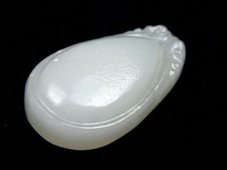 HeTian Jade Hand Carved Pendant Sculpture Tear Drop Shaped 04061934 4
