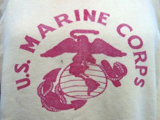 Vintage 1950 ' s US MARINES USMC Named,  Stenciled,  100 Cotton SWEATSHIRT 2