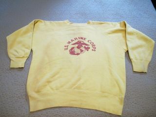 Vintage 1950 ' s US MARINES USMC Named,  Stenciled,  100 Cotton SWEATSHIRT 7