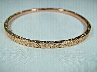 Rare Antique Victorian 9ct Rose Gold " Smith&pepper " Engraved Large Bangle C1900