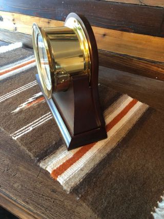 Chelsea Ships Bell Clock with Mahogany Base Large 6 