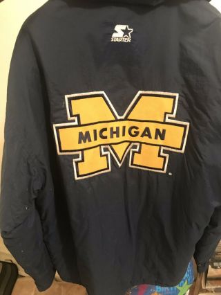 University of Michigan Vintage Starter Pullover Half Zip Jacket 2