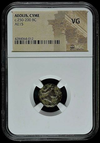 Cyme In Aeolis C25 - 200 Bc Ae15 Ancient Greek Coin - Ngc Vg -