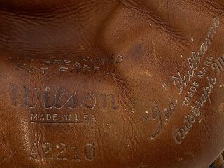 Vintage Ted Williams Wilson A2210 Baseball Glove Split Finger Autograph Model 3