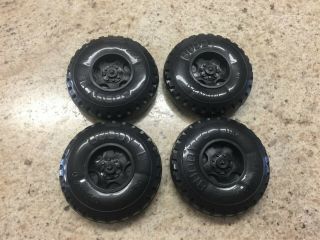 Buddy L Set Of 4 Plastic Replacement Wheel/tire Toy Parts Blp - 018 - 4