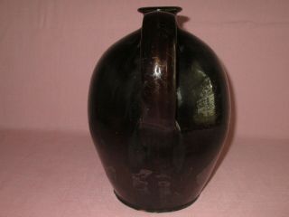Antique 19th C Stoneware Redware England Manganese Ovoid Jug 9 7/8 