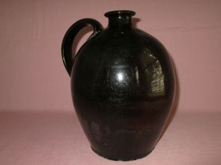 Antique 19th C Stoneware Redware England Manganese Ovoid Jug 9 7/8 