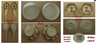 JAPANESE ceramic bowl CHINESE VINTAGE rice bowls / spoons / saucers / decorative 2