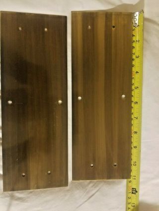 Pair Solid Antique Brass Door Push Plates 4 x 11 inches 5