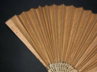 RARE ENGLISH ? ENGRAVED CHINOISERIES CHINESE FIGURAL SCENE FAN 7