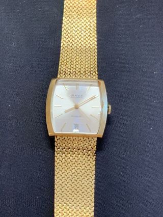 Nava Incabloc Swiss 14 Ct Solid Gold Automatic Vintage Watch (circa 1970’s) 61g.