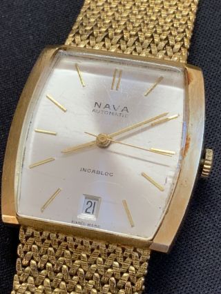 Nava Incabloc Swiss 14 ct Solid Gold Automatic Vintage Watch (circa 1970’s) 61g. 3