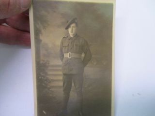 Imperial British Wwi Period Postcard Photo Of Soldier,  Studio Marked