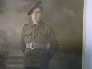 Imperial British WWI Period Postcard Photo of Soldier,  Studio Marked 2