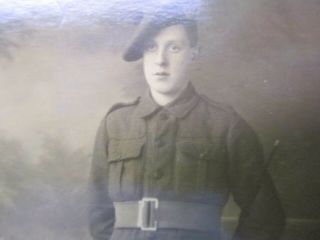 Imperial British WWI Period Postcard Photo of Soldier,  Studio Marked 4