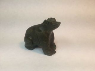 Antique Chinese Carved Jade Frog Toggle Button A/f,  C19th Or Earlier