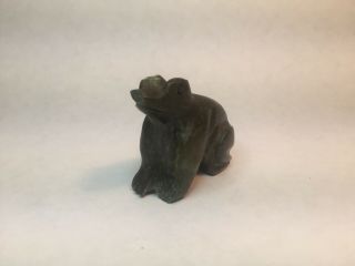 Antique Chinese Carved Jade Frog Toggle Button A/F,  C19th or earlier 2