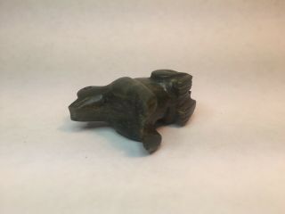 Antique Chinese Carved Jade Frog Toggle Button A/F,  C19th or earlier 3