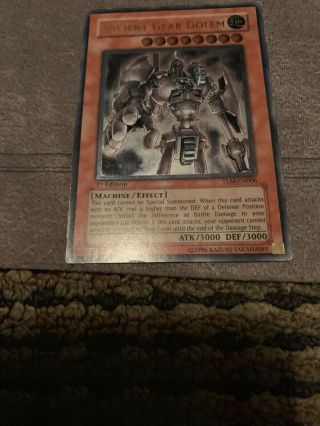 Yugioh Ancient Gear Golem Tlm - En006.  1st Edition Ultimate Rare.  Played