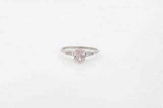 Antique Signed Peacock 1ct Natural No Heat Pink Sapphire Diamond 14k Gold Ring