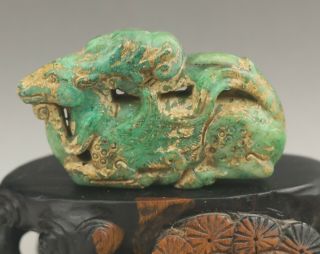 Old Chinese Natural Jade Hand - Carved Deer Lu 禄 Pendant