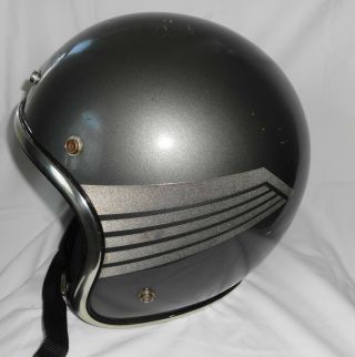 Vintage Arthur Fulmer Large Motorcycle Helmet Gray Black Falcon Wings