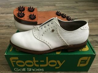 Vintage Footjoy Classics Mens Golf Shoes 51789 Wh/wh 11d