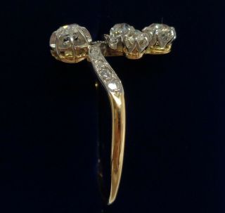 Art Nouveau Unusual Diamond Ring 0.  50 Carat 18ct and Platinum - Large Size S 1/2 3