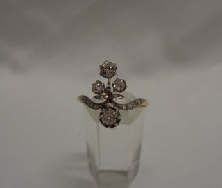 Art Nouveau Unusual Diamond Ring 0.  50 Carat 18ct and Platinum - Large Size S 1/2 4