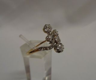 Art Nouveau Unusual Diamond Ring 0.  50 Carat 18ct and Platinum - Large Size S 1/2 5