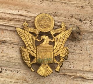 U.  S.  Army And Air Force Hat/cap Insignia " Gold Gilt & Silver Tone " Set