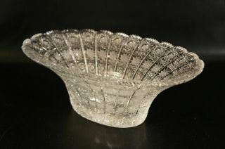 Vintage Crystal Fruit Bowl Vase Cut To Clear Czech Bohemian.