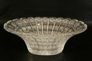 Vintage Crystal fruit Bowl Vase Cut To Clear Czech Bohemian. 2