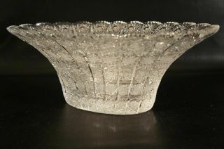 Vintage Crystal fruit Bowl Vase Cut To Clear Czech Bohemian. 3