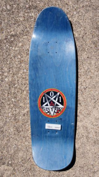 101 Natas Kaupas Devil Worship Reissue Skateboard Deck Blue Stain 3