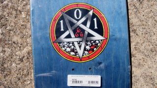 101 Natas Kaupas Devil Worship Reissue Skateboard Deck Blue Stain 4