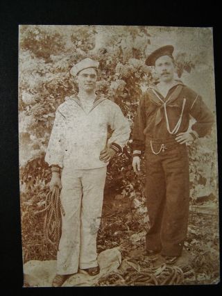 Antique Wwi World War I Orig Cabinet Photograph Us Navy Sailors Seamen Cottrell