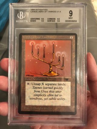 Mtg Candelabra Of Tawnos Antiquities Bgs Beckett Graded 9 With 3x9.  5
