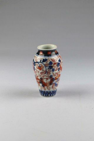 Fine Antique 19thc Japanese Meiji Arita Imari Porcelain Vase With Cranes Mon