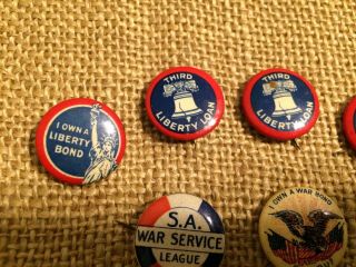Vintage WW1 Liberty Loan & War Bond Button Pins Advertising Badges 7 World War 1 3