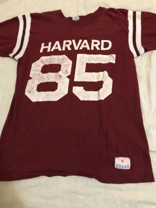Vintage 70s Champion Blue Bar Harvard University T - Shirt - Sz M Sports College 3