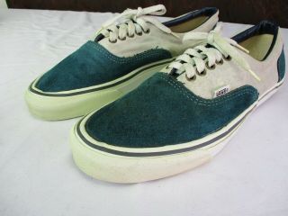 Vintage Vans Era Suede Shoes Gray/pine Green Men’s Skate 12 Us Made In Usa