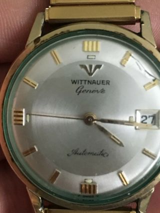 - Rare Wittnauer By Longines Geneve Automatic 1260 - Wrench Vtg Mens Watch